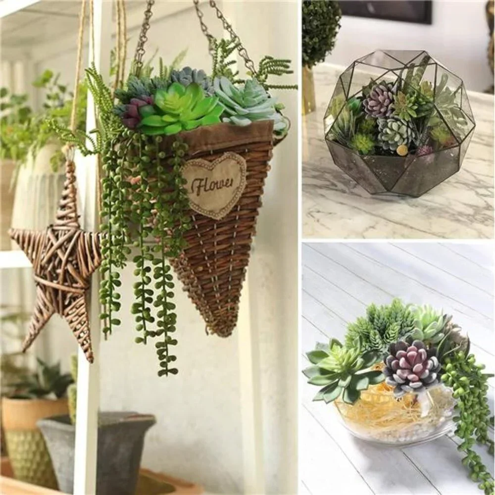 Artificial Succulent Plants - 16 Pcs Set Faux Succulents Unpotted Fake Succulent